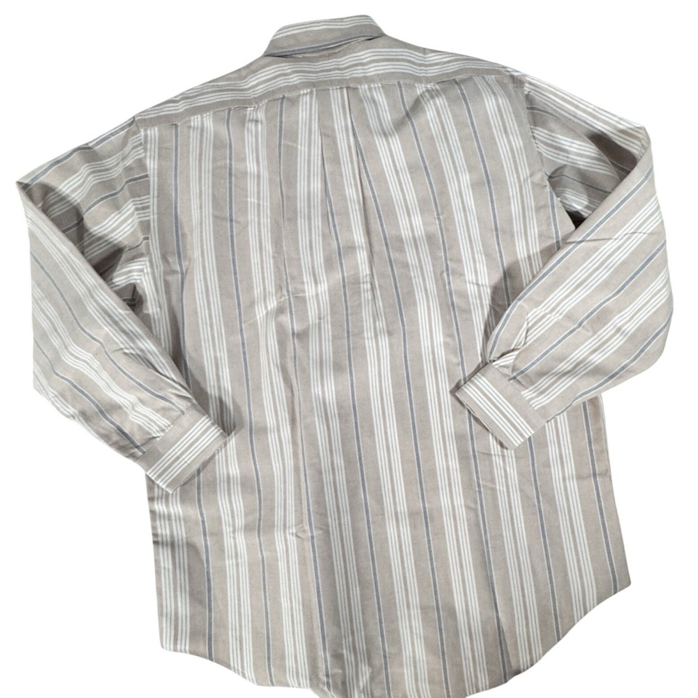 Ralph Lauren Shirt Yarmouth Men 16/34 Stripe Button-Down Beige/White Retro Faded - Picture 2 of 7